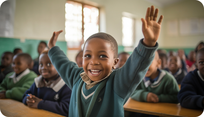 Young student in a Lagos classroom