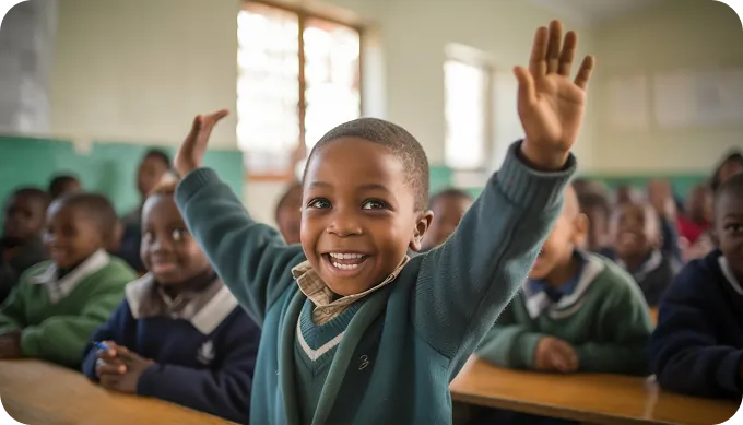 Young student in a Lagos classroom